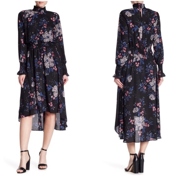 Nanette Lepore Dresses & Skirts - Nanette Lepore Floral Smocked High Low Dress